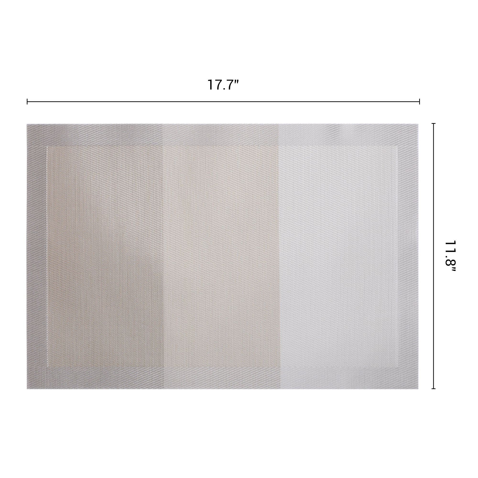 Unique Bargains Rectangle 6 Pack Gradient Plastic Table Mats Gold 17.7x11.8inch