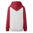 thumbnail image 4 of Hpapadks Sweatshirt for Women Oversized Long Sleeve Color Block Fleece Hooded Sweatshirts Hoodies for Women Red S, 4 of 5