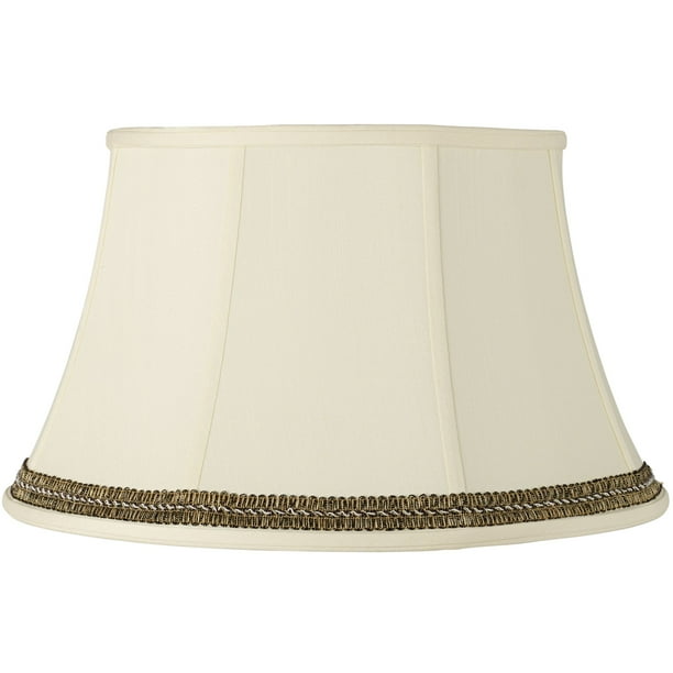 Imperial Shade Creme Large Drum Lamp With Black And Gold Trim 13 Top X 19 Bottom 11 High Spider Replacement Harp Finial Com Imperial Shade Creme Large Drum Lamp, Large Black Drum Light Shade