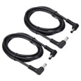 thumbnail image 1 of Cable de alimentación DC macho a macho Uxcell de 5 pies 5.5 x 2.1 mm, 2 piezas adaptador de cable 18AWG con conector en ángulo de 90 grados, negro, 1 of 4