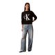 thumbnail image 3 of Suéter Calvin Klein para Mujer con Logo Monograma y Cuello Simulado Negro, 3 of 5