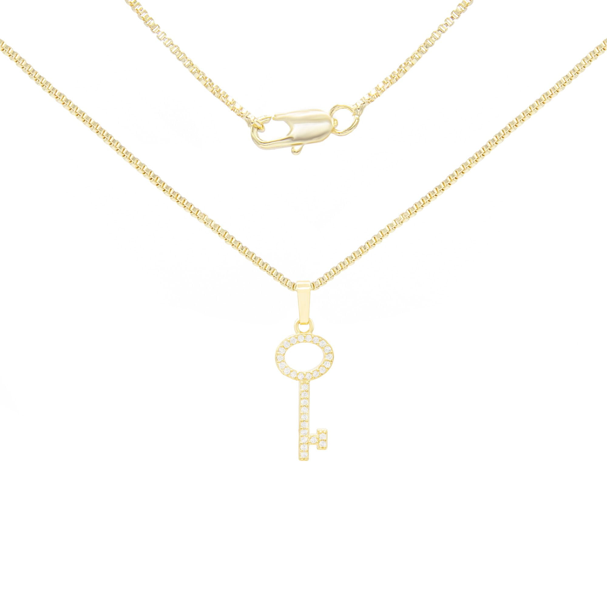 Women's 14K Solid Gold Key Necklace