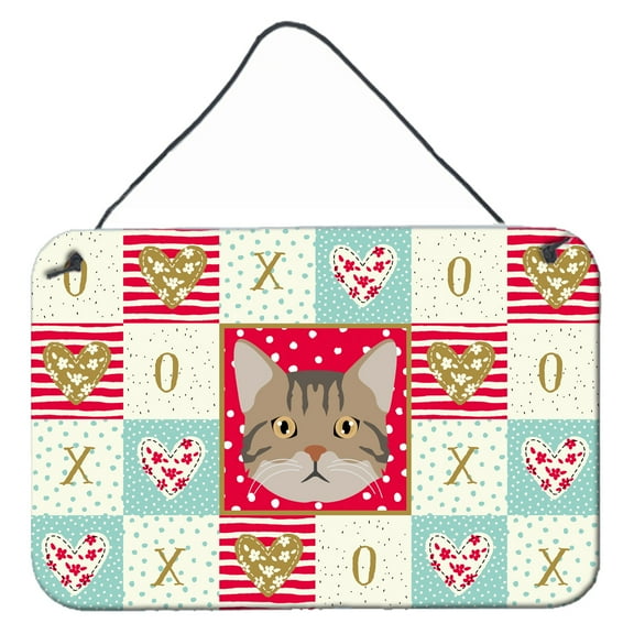 Carolines Treasures CK5083DS812 American Wirehair Cat Love Wall or Door Hanging Prints 8x12 multicolor