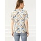 thumbnail image 5 of INSPIRE CHIC Blusas de mujer con volantes de manga corta floral con cuello simulado y volantes Blanco azul M, 5 of 6