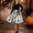 White a, variant on Girls' Halloween Two Piece Long Sleeve Dress Twisted Tree Bat Print Bow Belt A Line Flowy Skirt Kids Role Play Costume for Girls 5-14Y, Halloween Costumes for Girls Black c 11 Years