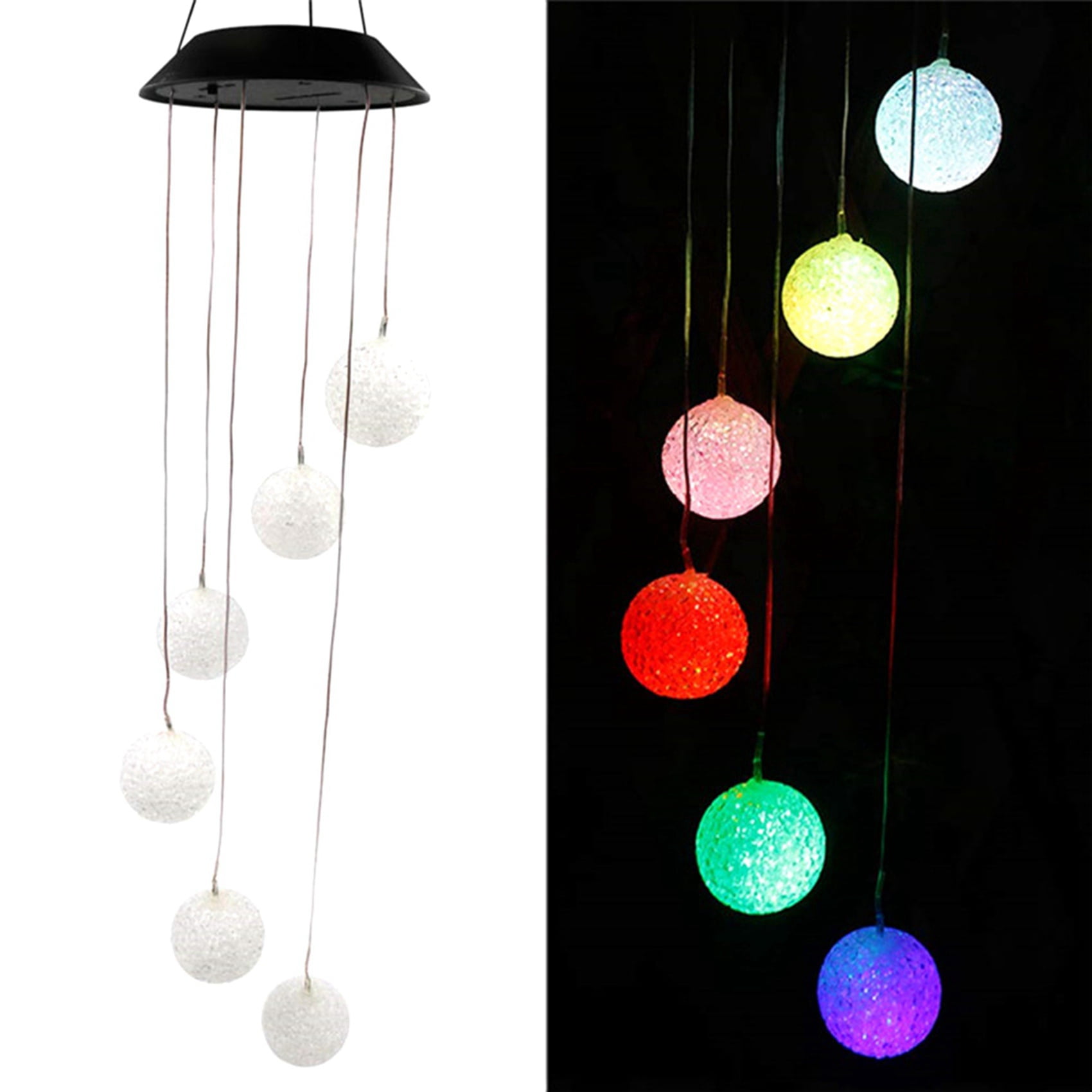 2X Outdoor Solar-Powered Hanging Wind Chime, Windchimes Outdoor Yard Garden Decor Best Gifts for Mom