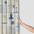 thumbnail image 3 of Orinice  Nautical Coastal Shower Curtain Vintage Sailboat Compass Lighthouse Anchor Ocean Beach Seahorse Seashell Starfish Shower Curtains for Bathroom Decor, with 12 Hooks 69x72, 3 of 7