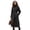Black, variant on Women's Wool Blend Long Pea Coats Oversized Stand Collar Winter Overcoat with Belt