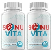(2 Pack) Sonu Vita - Dietary Supplement for Hearing - Tinnitus Support for Healthy Middle and Inner Ear Structures, Including Cilia, Nerves and Blood Supply - 120 Capsules
