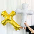 thumbnail image 2 of Aluminum Foil Balloon for Decor Cross Shape White Silver Gold 3Pcs Party Prop, 2 of 9