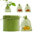 thumbnail image 1 of Uxcell 100 Paquete de Bolsas de Protección para Frutas - Bolsas de Malla para Frutas de 4x6 Pulgadas con Cierre de Cordón para Plantas (Verde Militar), 1 of 1