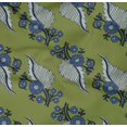 thumbnail image 4 of oneOone Organic Cotton Poplin Twill Fabric Leaves Block Printed Craft Fabric BTY 42 Inch Wide, 4 of 4