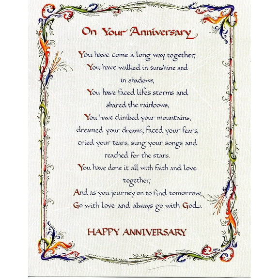 Catholic print picture - anniversary prayer - 8" x 10" ready to be framed