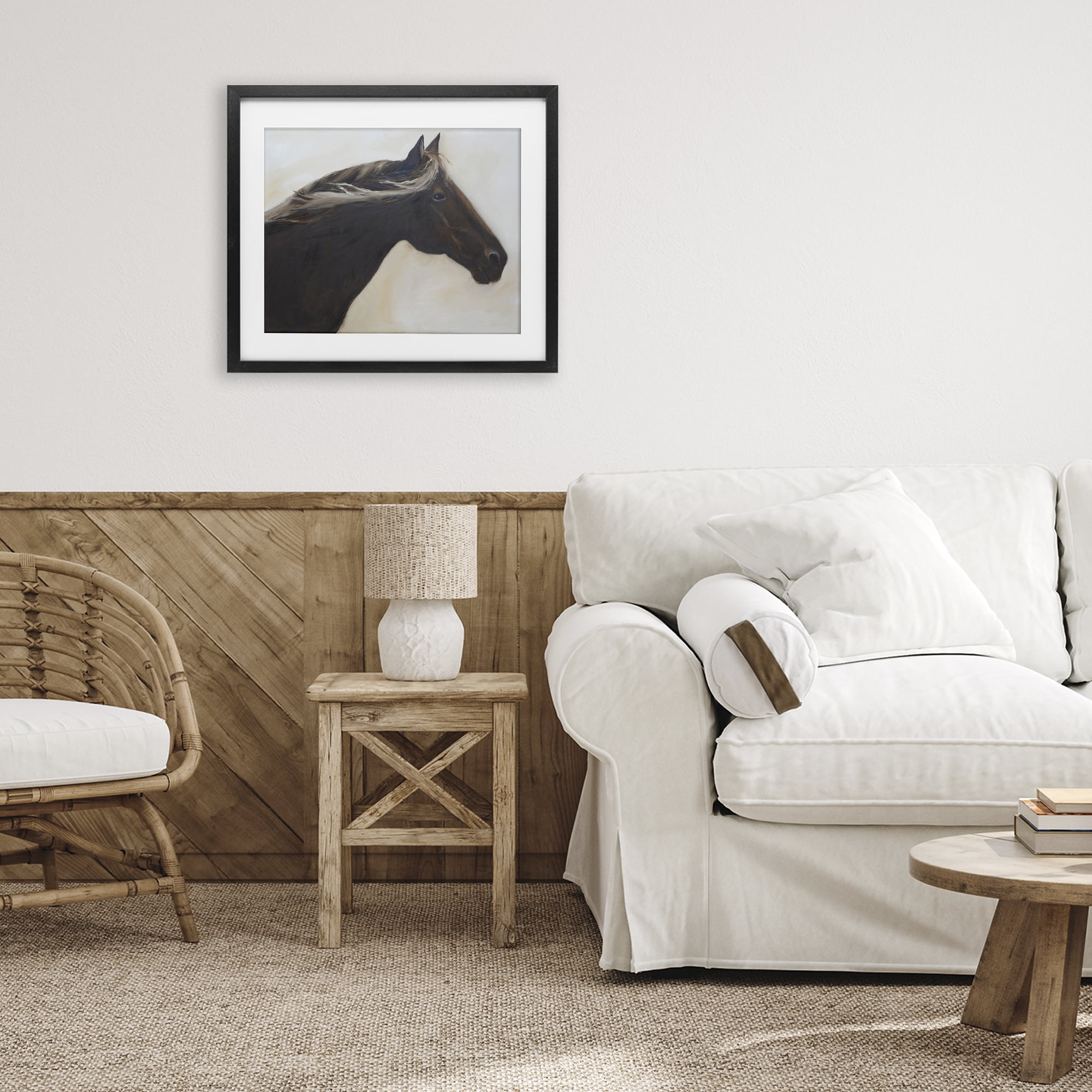 Stupell Industries The Mare In Profile Black Framed Print Under Glass, design by Jadei Graphics
