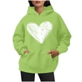 thumbnail image 7 of Idoravan Hoodies for Women Graphic Design Women's Heart Shape Graphic Design Winter Hoodie Pullover Long Sleeved Comfortable Sweatshirt Mint Green L, 7 of 7