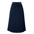thumbnail image 4 of Spring Dresses for Women 2025 High Waist Ruffled Chiffon A Line Midi Skirt Solid Long Lengths Plus Size Dress Navy S, 4 of 4
