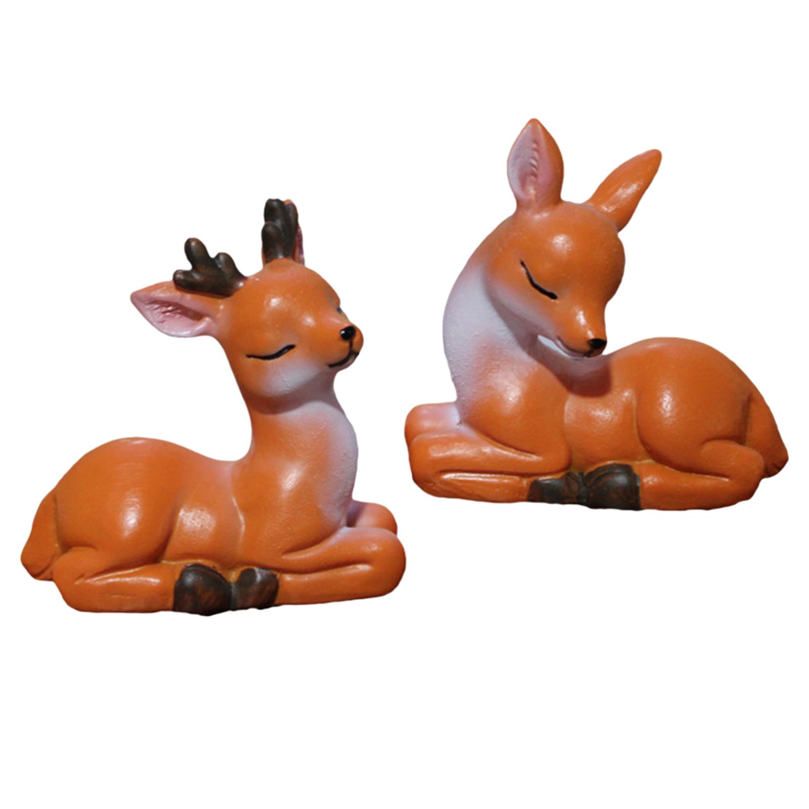 simhoa 3x2Pcs Cute Deers Figurines Deer Animal Figurines for Potted Bedroom Decoration - image 5 of 10