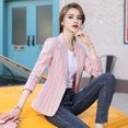 thumbnail image 4 of Spring Autumn Suit Coat Women Lapel Long Sleeve Slim Fit Single Button Suit Jacket with Pockets Office Lady Outwear, 4 of 8