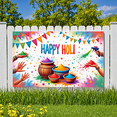 thumbnail image 4 of Colorful Theme Happy Holi Festival Banner Decorative Design Colored Powder Polyester Material for Festival Celebration Outdoor Event Party Decoration, 4 of 7