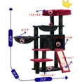 thumbnail image 3 of Gothic  Tree,  Tower with condo, 2 Baskets, Large Platform, Scratch Board,  Scratching Posts for Indoor Cats, Black and red, 3 of 17