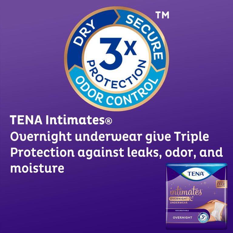 Tena Intimates Overnight Underwear S/M 32-42 18 Ct. - Pack of 4