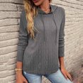 thumbnail image 2 of UAMVSH Tunic Hoodie for Women Casual Knitted Long Sleeve Hooded Sweatshirts Loose Crew Neck Pullover Tops Ladies Fashion(3X-Large,Gray), 2 of 7