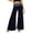 Dark Blue, variant on Foldover Yoga Pants Women Y2K High Waist Wide Leg Workout Lounge Flare Leggings Comfort Flowy Palazzo Bell Bottoms , Size M