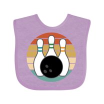 Inktastic Bowling Pins Ball Bowler Retro Sunset Boys or Girls Baby Bib