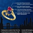 thumbnail image 2 of Gem Stone King 18K Yellow Gold Plated Silver Red Created Ruby Blue Created Sapphire and White Lab Grown Diamond Ring for Women (1.79 Cttw, Heart Shape 6MM, Gemstone July Birthstone, Size 5), 2 of 6