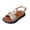 Gold, variant on Women's T-Strap Slingback Sandals, Leather Flat Shoes, Neutral Sandals for Women Women's Casual Side Hollow Belt Buckle Flat Roman Shoes Summer Fashion Ladies Sandals, Brown 5