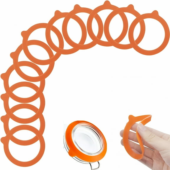 ACDANC 8 Pcs 3.75" Silicone Replacement Gasket for Jars,Airtight Rubber Seals Rings for Glass Clip Top Jars,Leakproof Silicone Gasket Sealing Rings for Mason Jars,Elastic and Fits Most Sizes,Orange