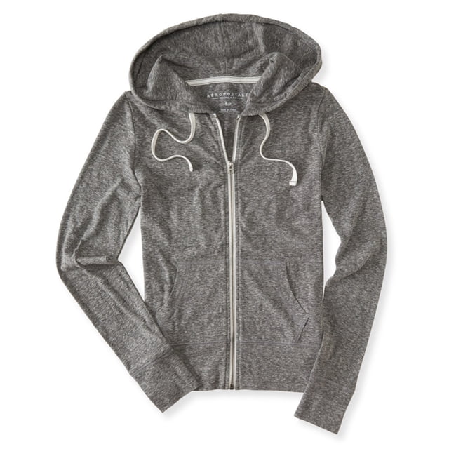 Sudadera con capucha Aeropostale Heathered FZ para mujer gris XS Sudadera