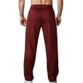 thumbnail image 4 of ZHUASHUM Pants For Mens Solid Color Soft Sweatpants Comfy Loose Wide Leg Trousers Sports Running Jogger Straight Leg Pants Red S, 4 of 4