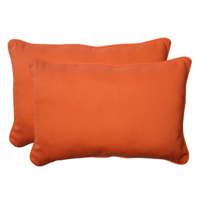 Pillow Perfect 496658 Sundeck Orange Surdimensionné Rectangle Jeter Oreiller (Lot de 2)