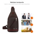 thumbnail image 6 of TNDBKQWR Mens Over the Shoulder Bag Hiking Sling Bag Gifts Under 20 Waterproof Chest Bag Everyday Carry Bag Cross Body Travel Backpack, Brown, 6 of 7