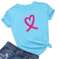 thumbnail image 2 of CFLVAEK Plus Size Breast Cancer Awareness Shirts for Women Inspirational Short Sleeve Tshirts Loose Fitting Round Neck Tops Pink Heart Ribbon Graphic Tees for Cancer Survivor Gifts S, 2 of 4