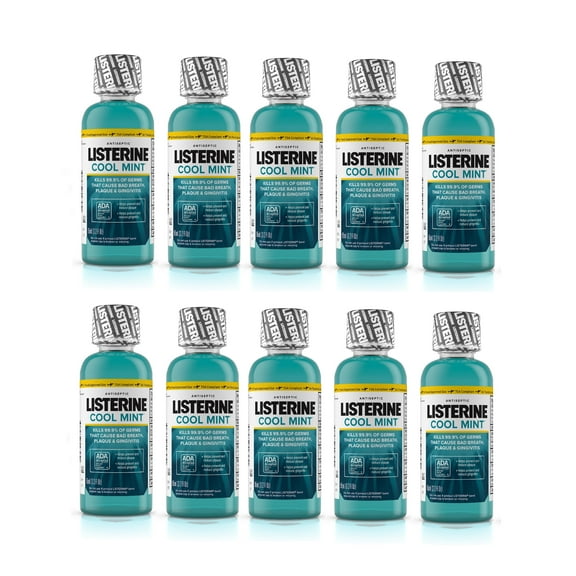 Listerine Antiseptic Mouthwash, Cool Mint, 3.2 Fluid Ounces, 10 Pack