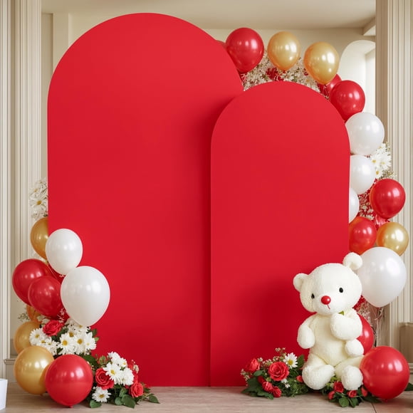 Fundas de telón de fondo PARTISKY Red Arch de 2,2 x 1,5 m de elastano para bodas