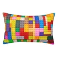 thumbnail image 1 of Balery Colorful Plastic Blocks Pattern Funda de Cojín Estampada, Regalos para Mujeres, Regalos de Amor para Ella, Regalos para Novia o Esposa, Funda de Almohada-14"x20", 1 of 6