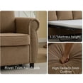 thumbnail image 4 of Sleeper Sofa Bed Full Size, Pull Out Couch with Mattress, 81.5'' 3 Seater Upholstery Sectional Couches, Modern Linen Convertible Sofa, Living Room Furniture for Small Spaces, Apartment, Brown, 4 of 9