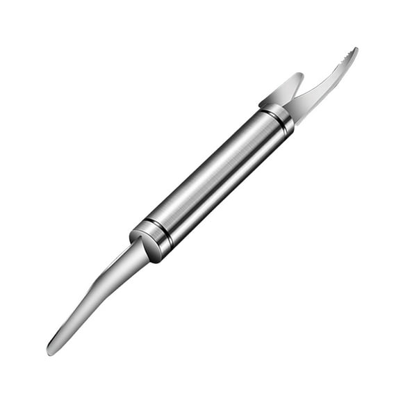 Hearth & Gear Outil Déveineur Multifonction 5 en 1 en Acier Inoxydable à Gueule de Poisson, Outil de Retrait d'Écailles de Poisson, Déveineur Portable et Éplucheur, Indispensables pour Registre de Mariage, Décorations d'Appartement pour Support de Couple