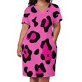 thumbnail image 3 of Vestido holgado con bolsillo y estampado de leopardo rosa intenso, elegante vestido de fiesta de verano para mujer 2025, 3 of 7