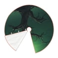 thumbnail image 2 of KLL Green Night Sky Moon Branches Christmas Tree Skirt 48" ,Party Decorations Farmhouse for Christmas Decorations Holiday Party, 2 of 6
