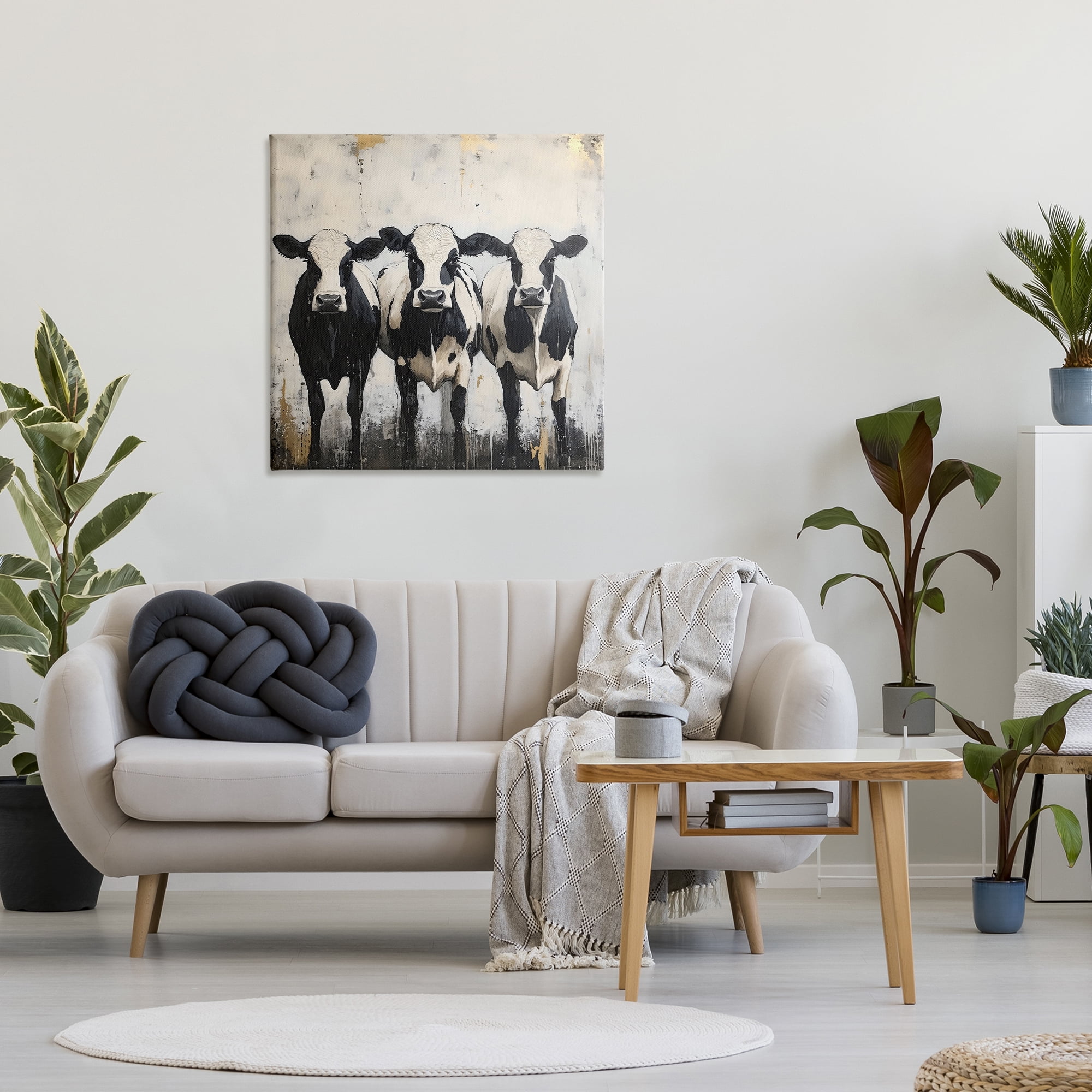 Stupell Industries Three Spotted Cows Canvas Wall Art, design by Creative Studio