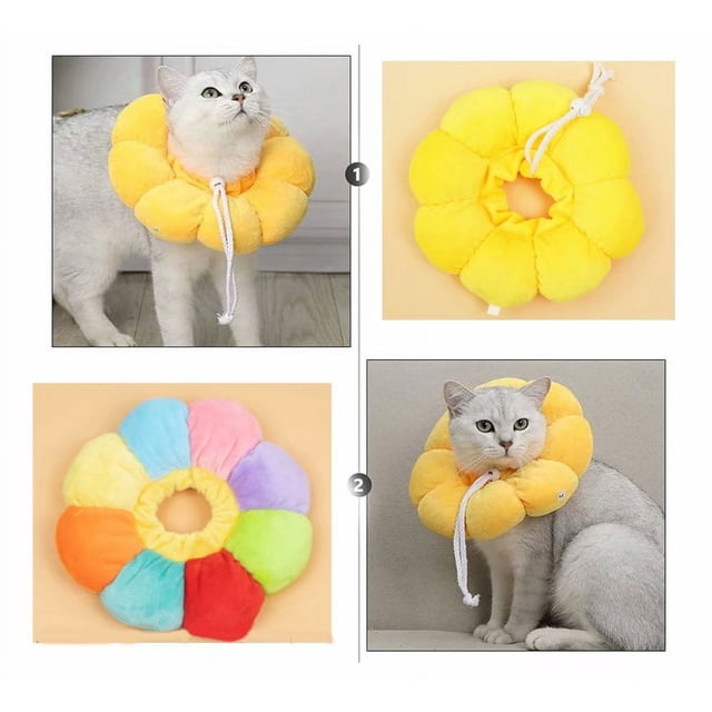 Pet Elizabeth Circle Cat Grey Healing Medical Antigüedad Suelo Collar para el sol Color: Amarillo y color (S) oso de fresa Electrónica