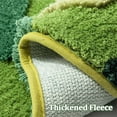 thumbnail image 4 of Alfombra de baño verde con diseño de musgo, diseño 3D irregular, con plantas florales, ultrasuave, absorbente y antideslizante., 4 of 8