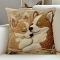 thumbnail image 4 of Short Lint Dogs Embroidery Pillow Cover - Aesthetic 2D Printed Decorative Throw Pillowcase, No Insert Sofa Bedroom Living Room Pillow Cover, Cute Easter Gifts & Home Decor Cushion Case, 18*18in, F, 4 of 7