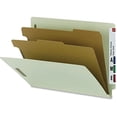thumbnail image 2 of Smead® End-Tab Classification Folders, 2 Dividers, 2 Partitions, Straight Cut, Letter Size, 100% Recycled, Gray/Green, Box Of 10, 2 of 2