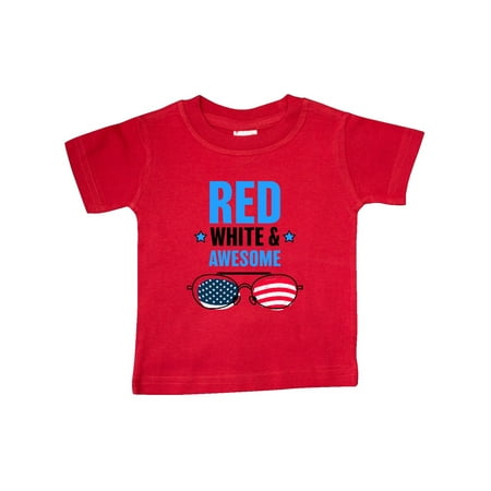 Red White & Awesome with Sunglasses Baby T-Shirt