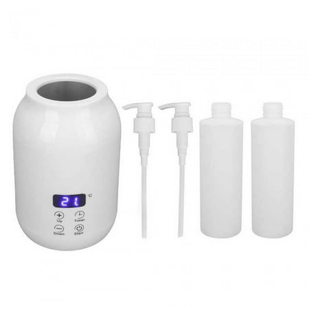 Single Bottle Massage Oil Heater Quick Heating Small with 2Pcs Empty Bottles White